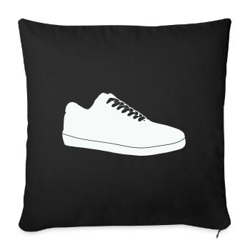 Shoe Silhouette Line Art - Sofa pillowcase 17,3'' x 17,3'' (45 x 45 cm) - black - Front
