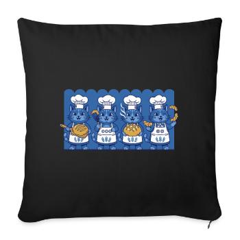 Pot de levain pâtissier Baker Pain Levain - Housse de coussin décorative 45 x 45 cm - noir - Devant