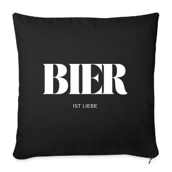 Bier ist Liebe - Sofakissenbezug 45 x 45 cm - Schwarz - Vorne