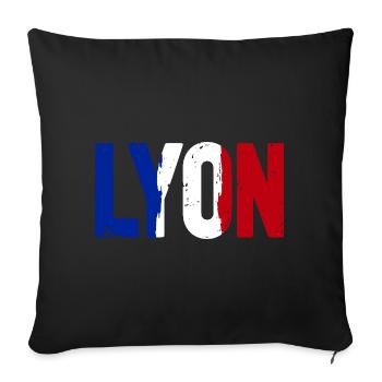 Lyon Frankreich - Sofakissenbezug 45 x 45 cm - Schwarz - Vorne