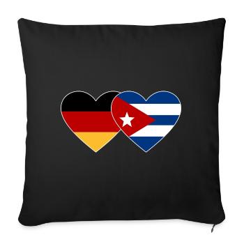 Germany Cuba Flag Heart - Sofa pillowcase 17,3'' x 17,3'' (45 x 45 cm) - black - Front