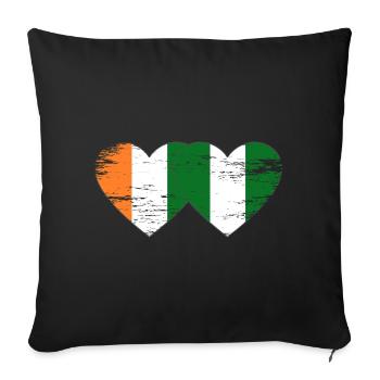 Drapeau du Nigeria de Côte d’Ivoire utilisé - Housse de coussin décorative 45 x 45 cm - noir - Devant