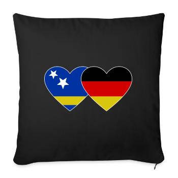 Drapeau de Curaçao Allemagne - Housse de coussin décorative 45 x 45 cm - noir - Devant