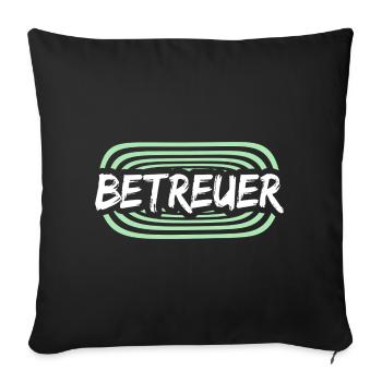 Betreuer Logo Schriftzug - Sofakissenbezug 45 x 45 cm - Schwarz - Vorne