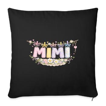 Mimi Flowers and Pastel | Sweetheart Granny Gift - Sofa pillowcase 17,3'' x 17,3'' (45 x 45 cm) - black - Front