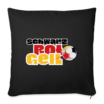 Motif du football pour la Coupe du Monde - Housse de coussin décorative 45 x 45 cm - noir - Devant