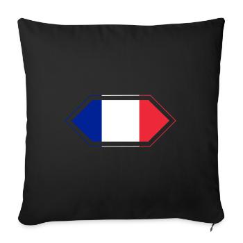 French Flag Diamond - Sofa pillowcase 17,3'' x 17,3'' (45 x 45 cm) - black - Front