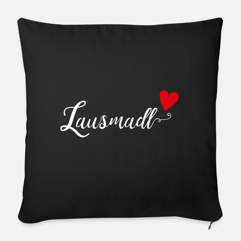 Lausmadl | süßes bayerisches Geschenk - Sofakissenbezug 45 x 45 cm - Schwarz