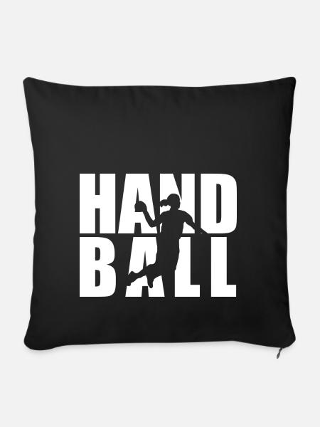 Handball Block Frau - Sofakissenbezug 45 x 45 cm - Schwarz