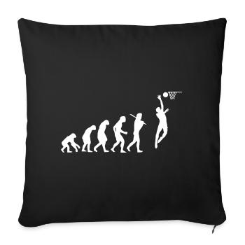 Basket-ball basket-ball cadeau evolution - Housse de coussin décorative 45 x 45 cm - noir - Devant