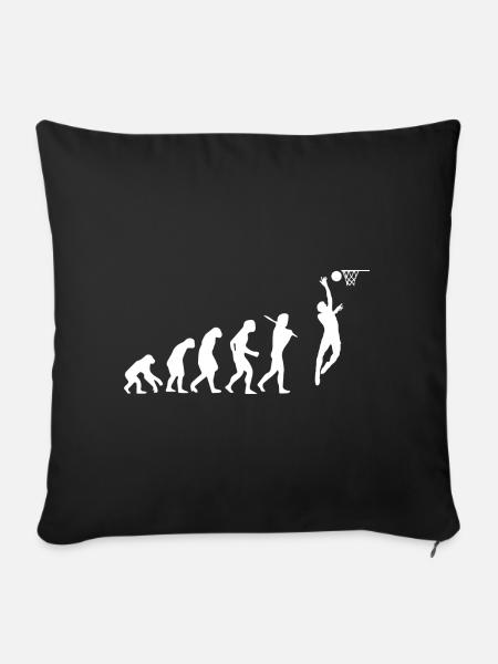 Basket-ball basket-ball cadeau evolution - Housse de coussin décorative 45 x 45 cm - noir