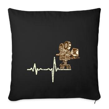 Shirt Gift Heartbeat Film Technician - Sofa pillowcase 17,3'' x 17,3'' (45 x 45 cm) - black - Front