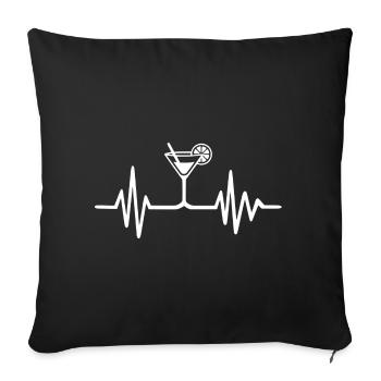 Cocktail heartbeat - Sofa pillowcase 17,3'' x 17,3'' (45 x 45 cm) - black - Front