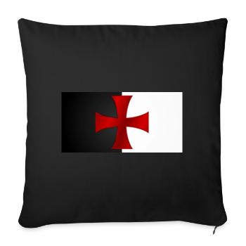 Croix des Templiers - Tatzenkreuz - Drapeau des Templiers - Housse de coussin décorative 45 x 45 cm - noir - Devant