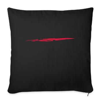 Bande rouge | 500 000 000 000 - Housse de coussin décorative 45 x 45 cm - noir - Devant