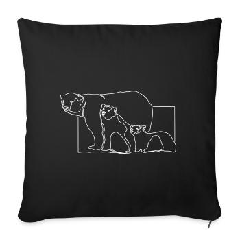 Polar Bear Polar Bears Antarctic Premium Design Gift - Sofa pillowcase 17,3'' x 17,3'' (45 x 45 cm) - black - Front