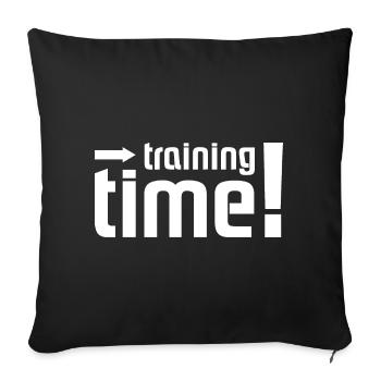 Workout Time Sport Fitness Bodybuilding Logo icon - Sofa pillowcase 17,3'' x 17,3'' (45 x 45 cm) - black - Front