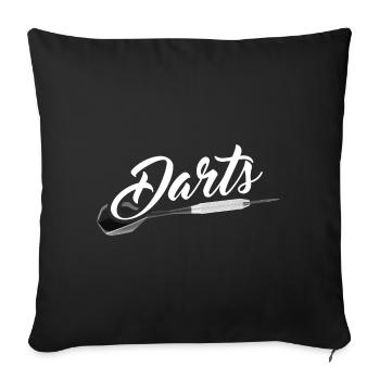 Darts darts motif for darts lovers - Sofa pillowcase 17,3'' x 17,3'' (45 x 45 cm) - black - Front