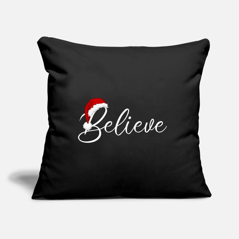 Pull de Noël Believe Housse de coussin décorative 45 x 45 cm