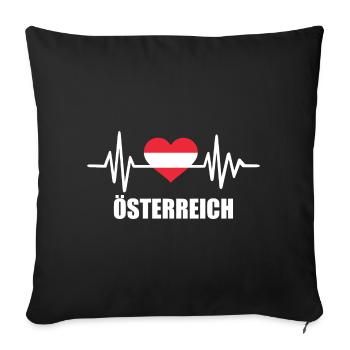 Österreich - Sofakissenbezug 45 x 45 cm - Schwarz - Vorne