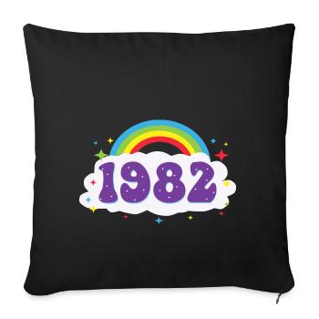 Rainbow (1982) - Sofa pillowcase 17,3'' x 17,3'' (45 x 45 cm) - black - Front