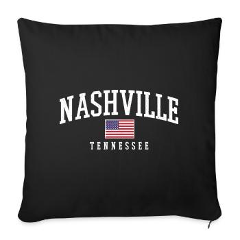 Nashville Vintage Bow USA Flag - Sofa pillowcase 17,3'' x 17,3'' (45 x 45 cm) - black - Front