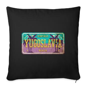 Signe vintage Yougoslavie - Housse de coussin décorative 45 x 45 cm - noir - Devant