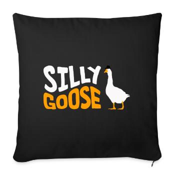Oie idiote avec un chapeau - Housse de coussin décorative 45 x 45 cm - noir - Devant