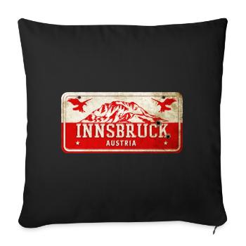 Innsbruck Austria vintage sign - Sofa pillowcase 17,3'' x 17,3'' (45 x 45 cm) - black - Front