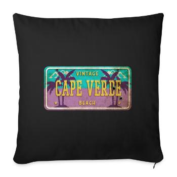 Kap Verde Vintage Palmen Schild - Sofakissenbezug 45 x 45 cm - Schwarz - Vorne