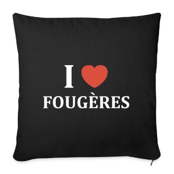 i love fougères - Housse de coussin décorative 45 x 45 cm - noir - Devant