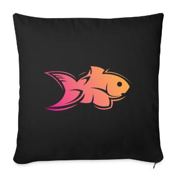 fish fish water sea colors symbol icon logo - Sofa pillowcase 17,3'' x 17,3'' (45 x 45 cm) - black - Front
