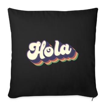 Hola Espagnol Bonjour Hawaii Hawaiian Pride Mexicain - Housse de coussin décorative 45 x 45 cm - noir - Devant