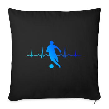 Football Football Football Jeu Football Football - Housse de coussin décorative 45 x 45 cm - noir - Devant