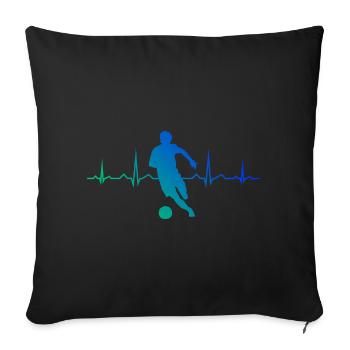 Football Football Football Jeux de football masculin - Housse de coussin décorative 45 x 45 cm - noir - Devant