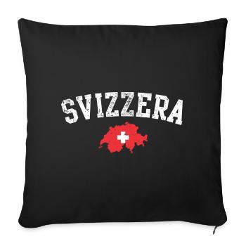 Emblème de la carte suisse - Housse de coussin décorative 45 x 45 cm - noir - Devant
