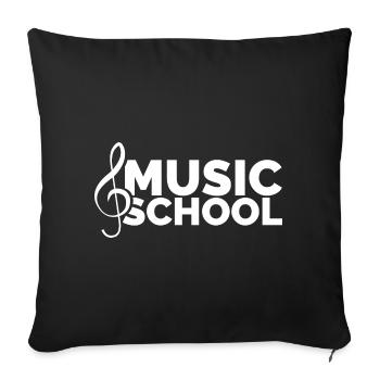Music School Symbol Logo Musician Clef - Sofa pillowcase 17,3'' x 17,3'' (45 x 45 cm) - black - Front