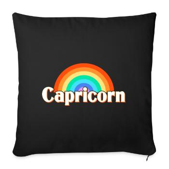 Zodiac sign Capricorn - Sofa pillowcase 17,3'' x 17,3'' (45 x 45 cm) - black - Front