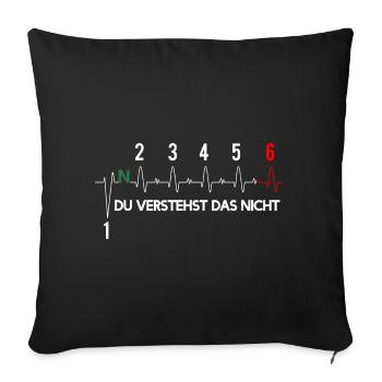 Motorrad fahren Supersport Biker Bike Bikerin - Sofakissenbezug 45 x 45 cm - Schwarz - Vorne