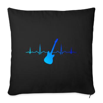 Guitare Guitare Guitariste Femme Guitariste - Housse de coussin décorative 45 x 45 cm - noir - Devant