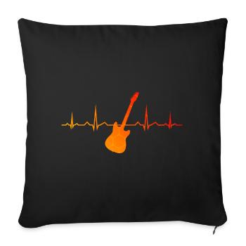 Guitariste Guitariste Guitariste Guitare Femme - Housse de coussin décorative 45 x 45 cm - noir - Devant