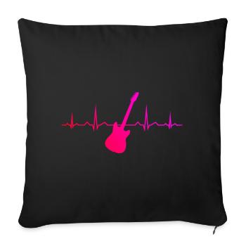Guitare Guitariste Guitare Dames Hommes Guitare Joue - Housse de coussin décorative 45 x 45 cm - noir - Devant