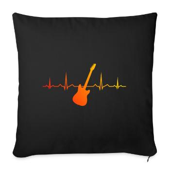 Guitariste Homme Guitariste Guitariste Guitare Guitare - Housse de coussin décorative 45 x 45 cm - noir - Devant