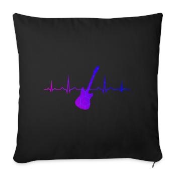 Guitariste Guitariste Guitariste Guitariste Guitare Homme - Housse de coussin décorative 45 x 45 cm - noir - Devant