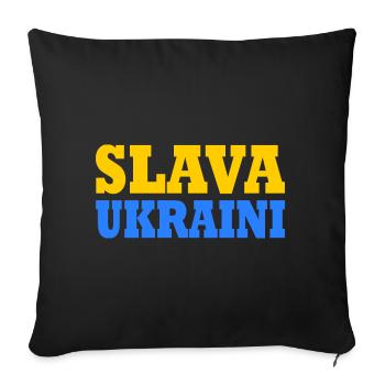 Slava ukraini - Housse de coussin décorative 45 x 45 cm - noir - Devant