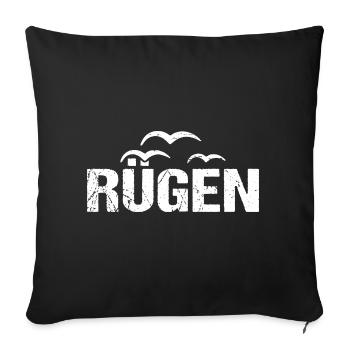 Rügen Ostsee Insel Möwen - Sofakissenbezug 45 x 45 cm - Schwarz - Vorne