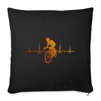 Rennradfahren Rennradfahrer Roadbike Herren - Sofakissenbezug 45 x 45 cm - Schwarz - Vorne