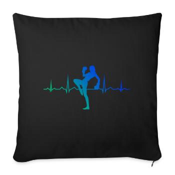 Boxe Boxe Femmes Kickboxing Hommes - Housse de coussin décorative 45 x 45 cm - noir - Devant