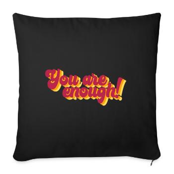 Motivierender Spruch mit 3D-Effekt - Sofakissenbezug 45 x 45 cm - Schwarz - Vorne