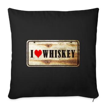 Whisky vintage sign - Sofa pillowcase 17,3'' x 17,3'' (45 x 45 cm) - black - Front